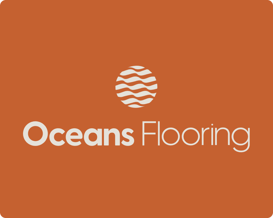 Oceans Flooring Logo on Orange background