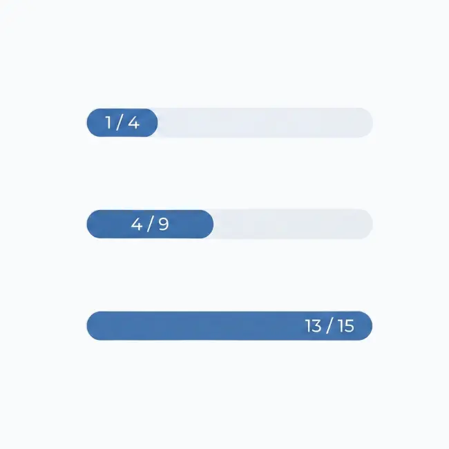 Dental treatment tracking dashboard displaying planned and completed treatments with progress indicators