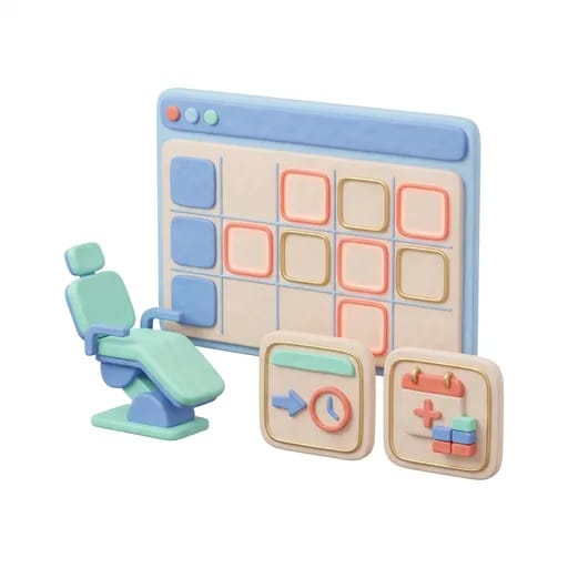 Dental appointment slots with conflicts and manual scheduling confusion