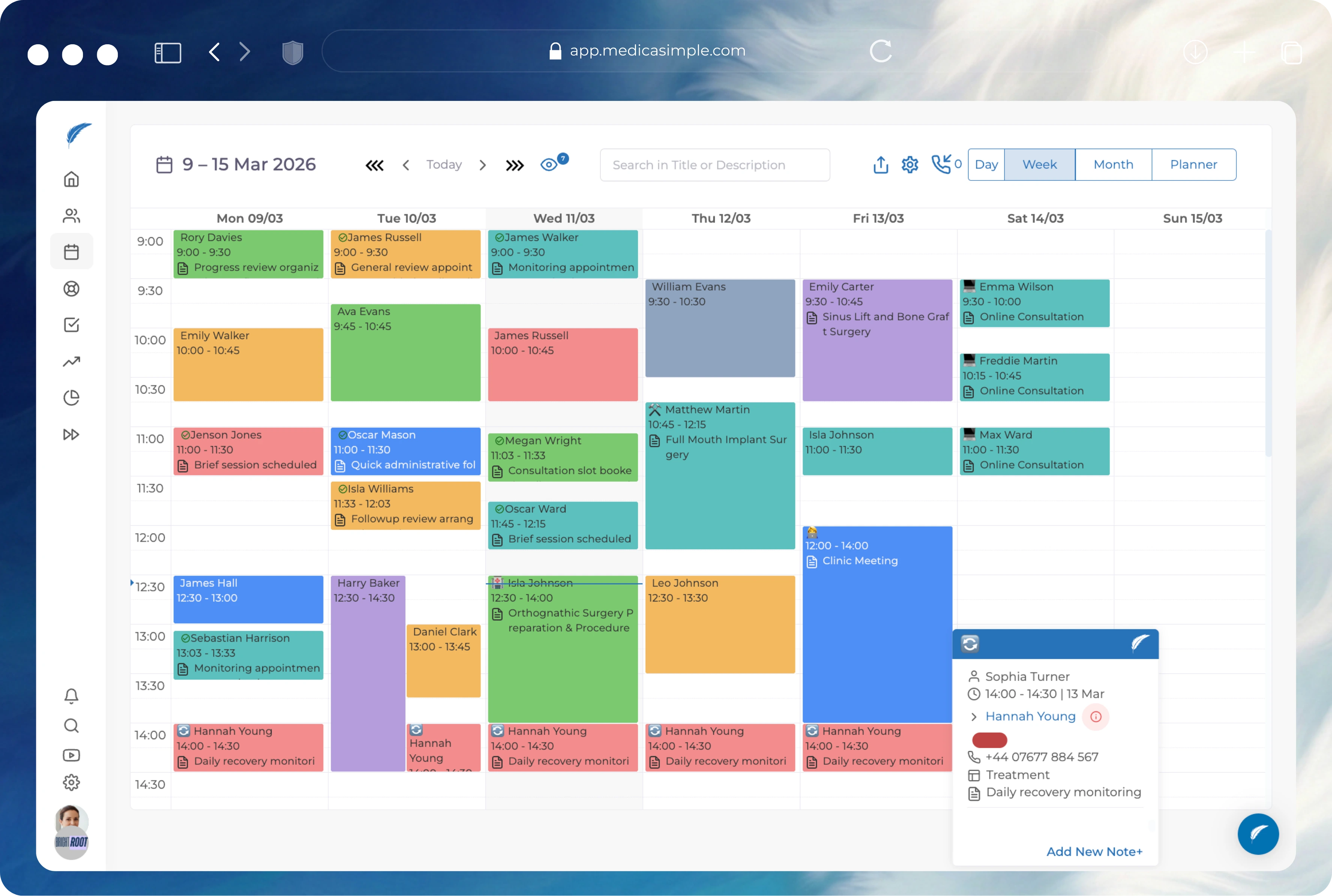 Dental practice management software interface showing interactive dental charting, treatment plans, clinical notes, and completed dental treatments in one dashboard
