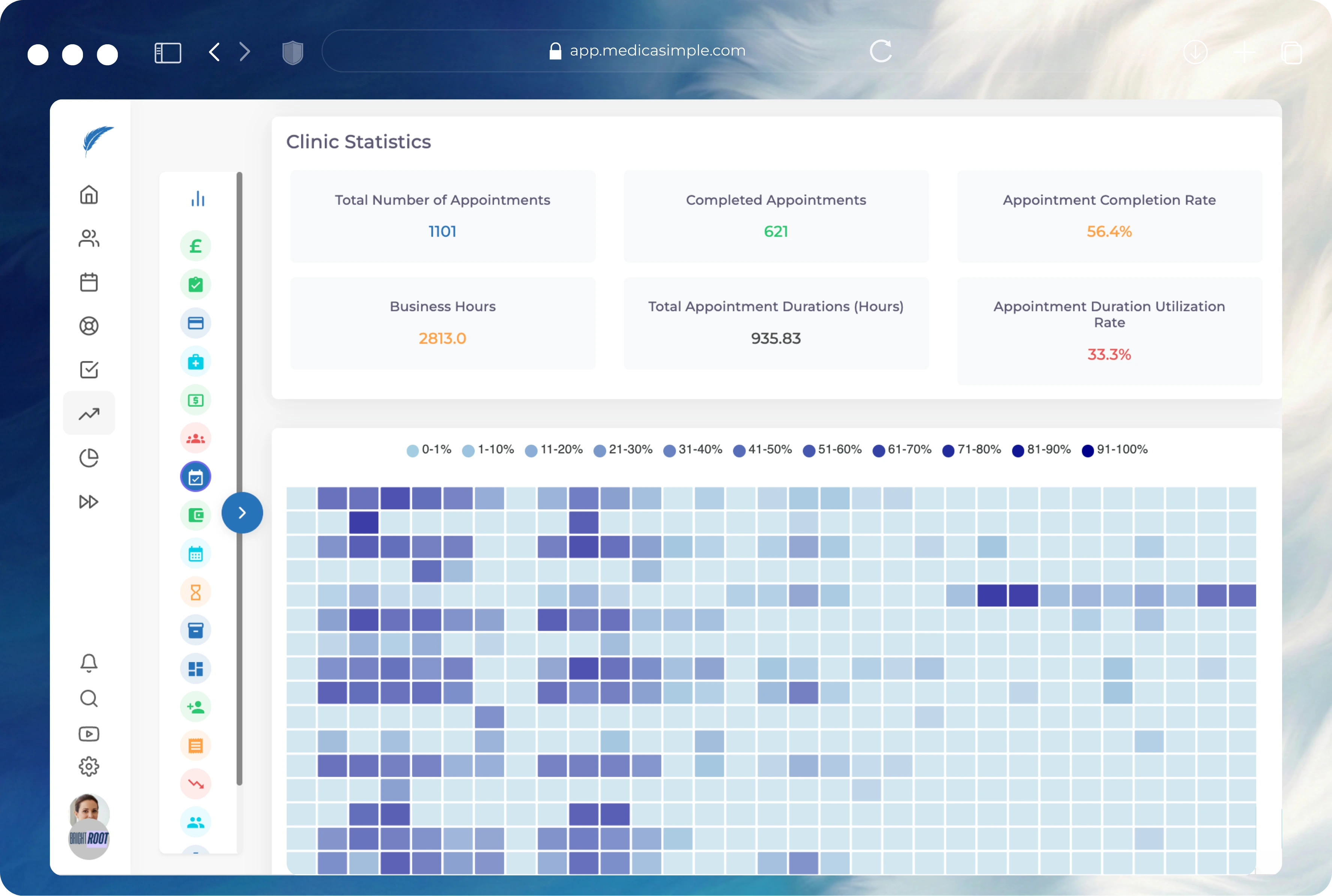 Dental practice management software interface showing interactive dental charting, treatment plans, clinical notes, and completed dental treatments in one dashboard