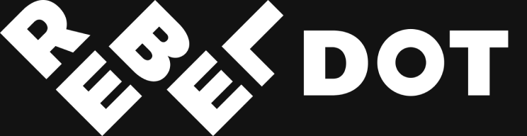 RebelDot simple logo, white