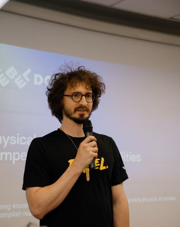 RebelDot engineer presenting Physical AI capabilities