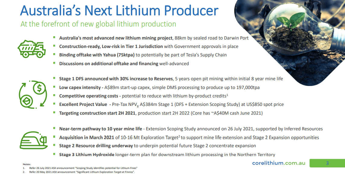 Core Lithium (CXO) - DFS Allows Funding Talk to Begin in Ernest