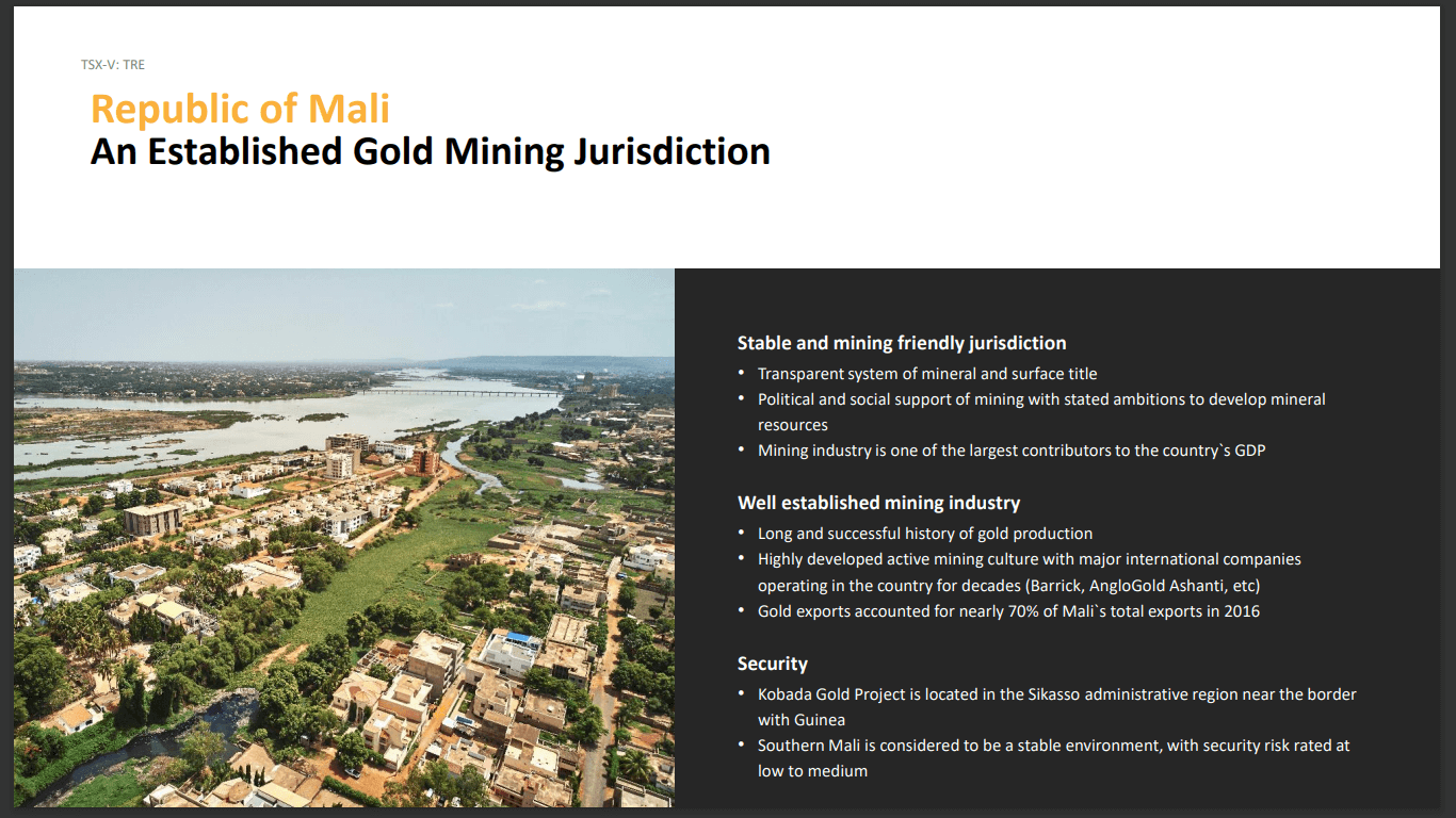 Toubani Resources (TSX-V: TRE) - Barrick & B2Gold Expanding Mali Operations