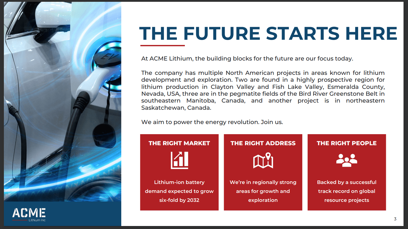 ACME Lithium (ACME) - Near-Mine Exploration Drilling in Nevada and Manitoba