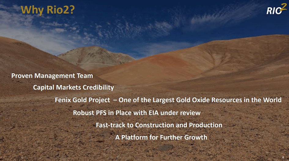 Rio2 (RIO) - Newly Financed to Prepare Construction Phase