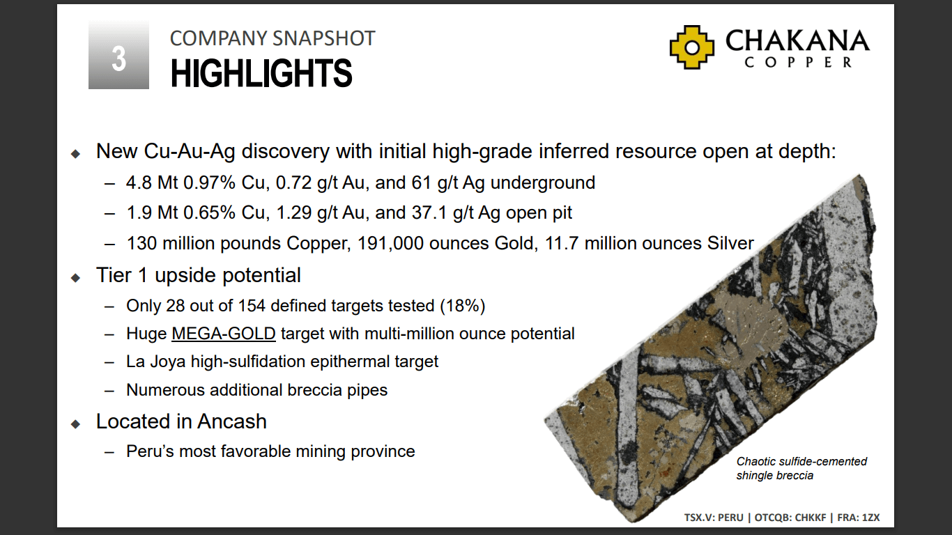 Chakana Copper (PERU) - Lima Live: Major Miners Focusing on Copper