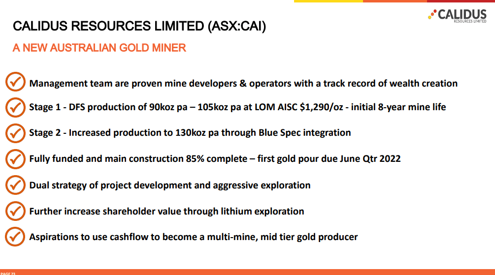Calidus Resources (ASX: CAI) - New Lithium JV Adds to Gold Pour Fever