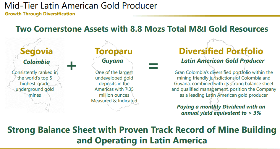 Gran Colombia Gold (GCM) - Dividend Paying Mid Tier in the Making