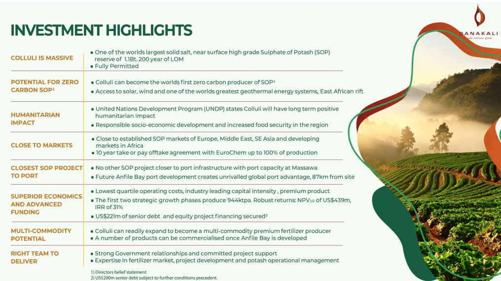 Danakali (DNK) - Funding Niche High Margin Potash