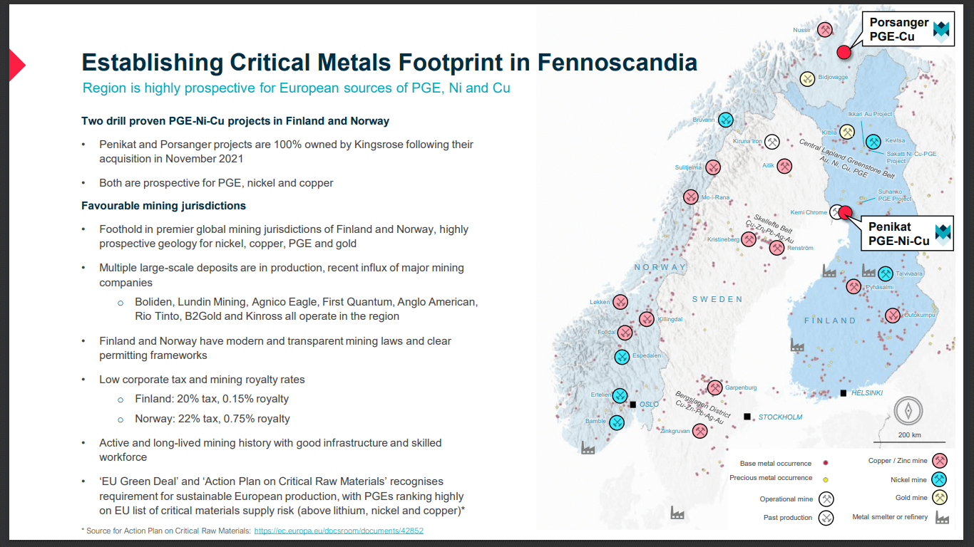 Kingsrose Mining (KRM) - BHP-Backed Team, Scandinavian Nickel Assets & Cash