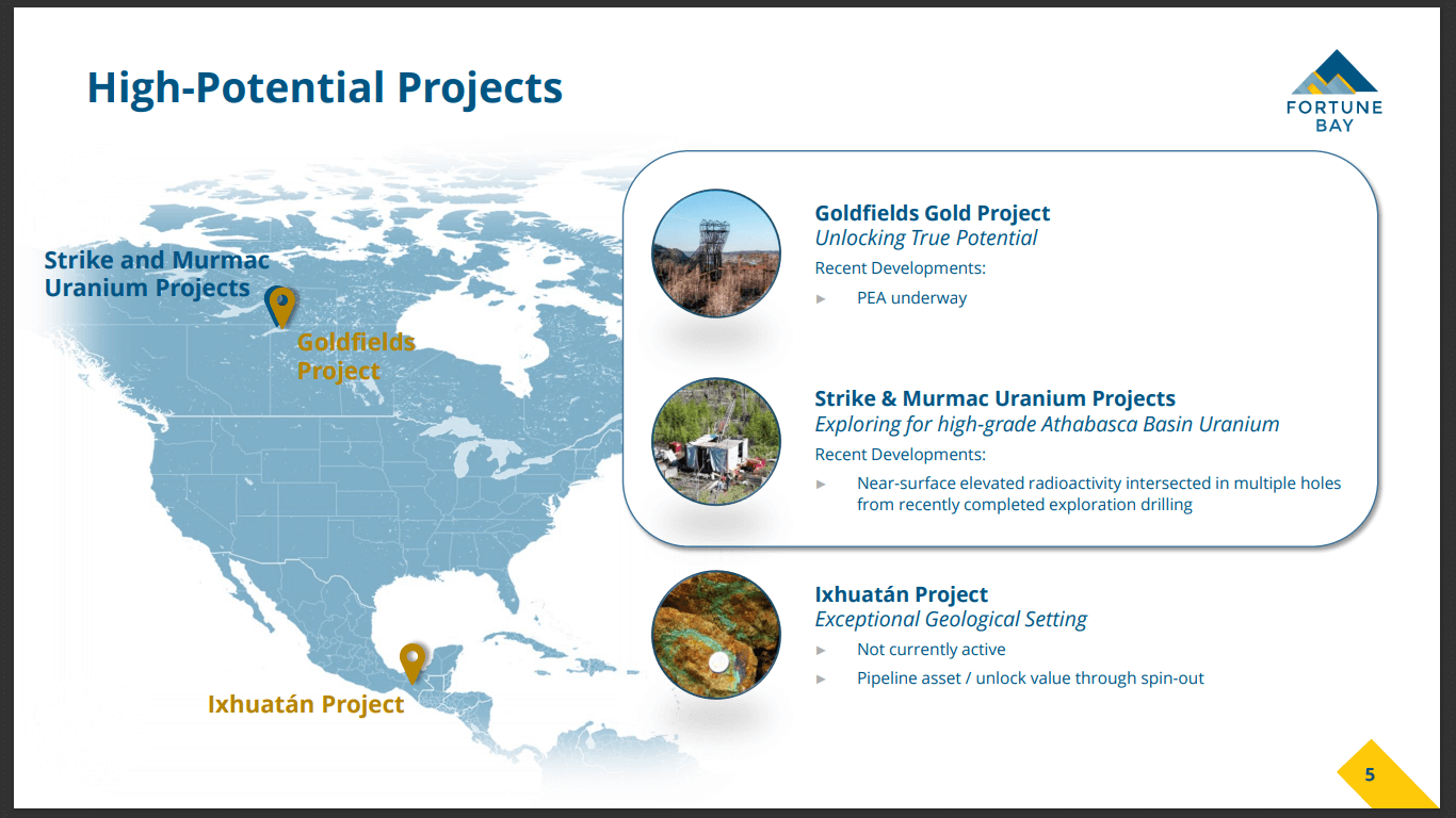 Fortune Bay (TSX-V: FRR) - Uranium and Gold Tier 1 Exploration