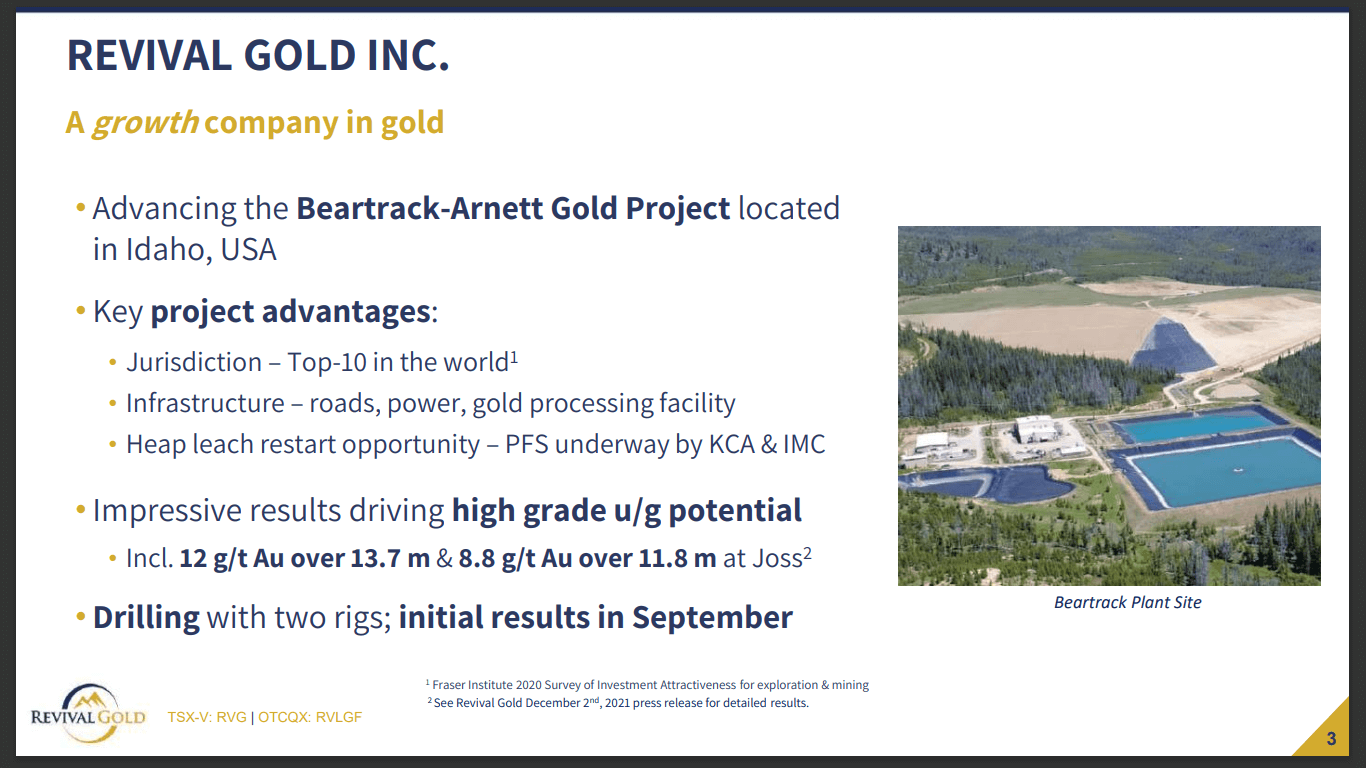 Revival Gold (RVG) - 4Moz Resource & Existing Mine Infrastructure