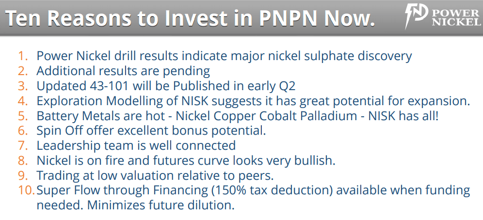 Power Nickel (TSX-V: PNPN) - High-Grade Canadian Nickel Project