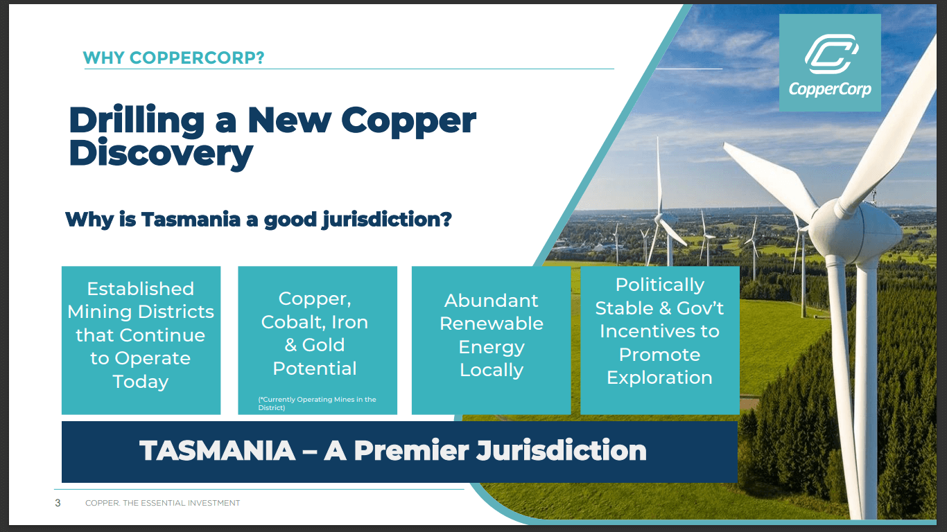 CopperCorp Resources (CPER) - High-Grade Copper in Tasmania
