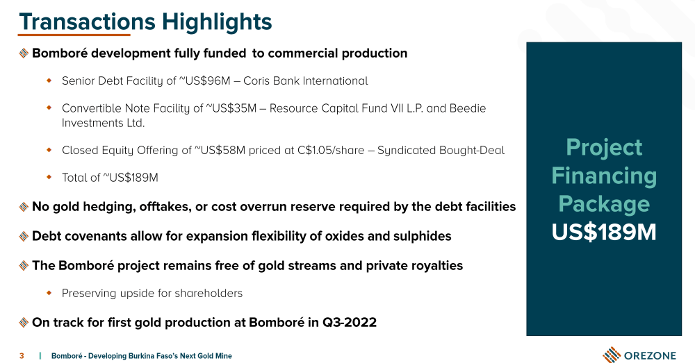 Orezone Gold (ORE) - Debt Funding Package Exceeds Expectations