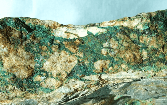 A photo of copper-gold ore.