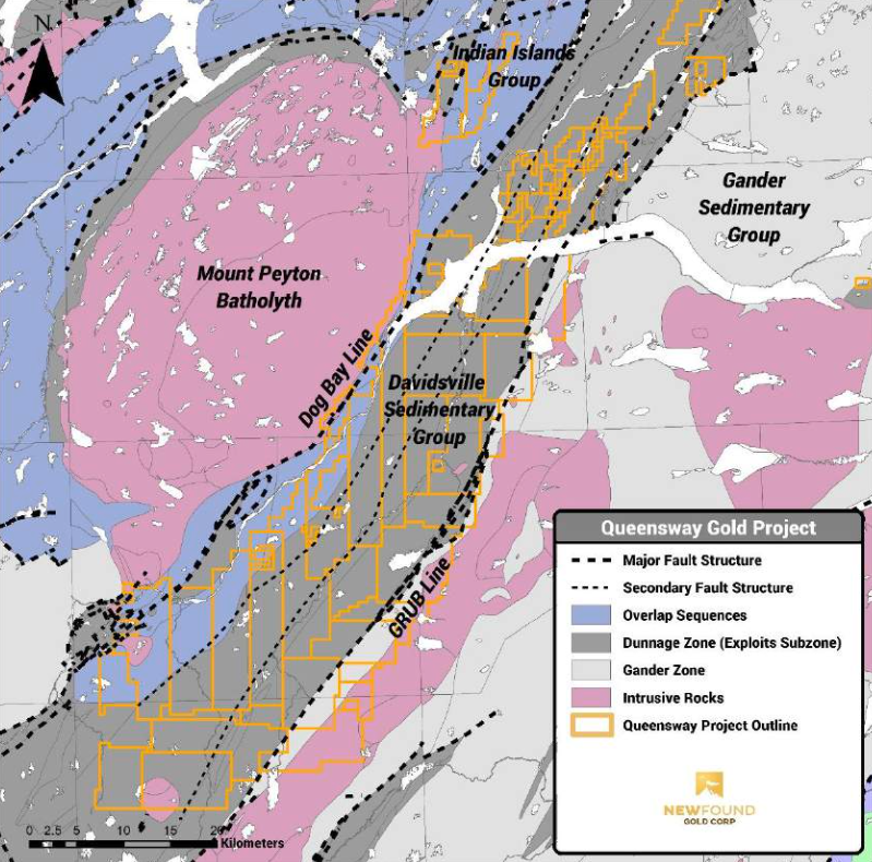 Analyst’s Notes: New Found Gold and Excelsior Mining Update General Geological Location of the Queensway Project