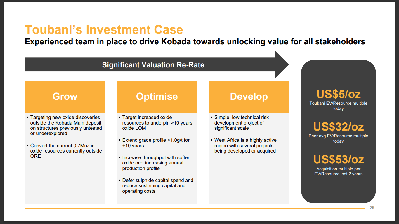 Toubani Resources (TSX-V: TRE) - New High Leverage 3.5Moz Gold Developer