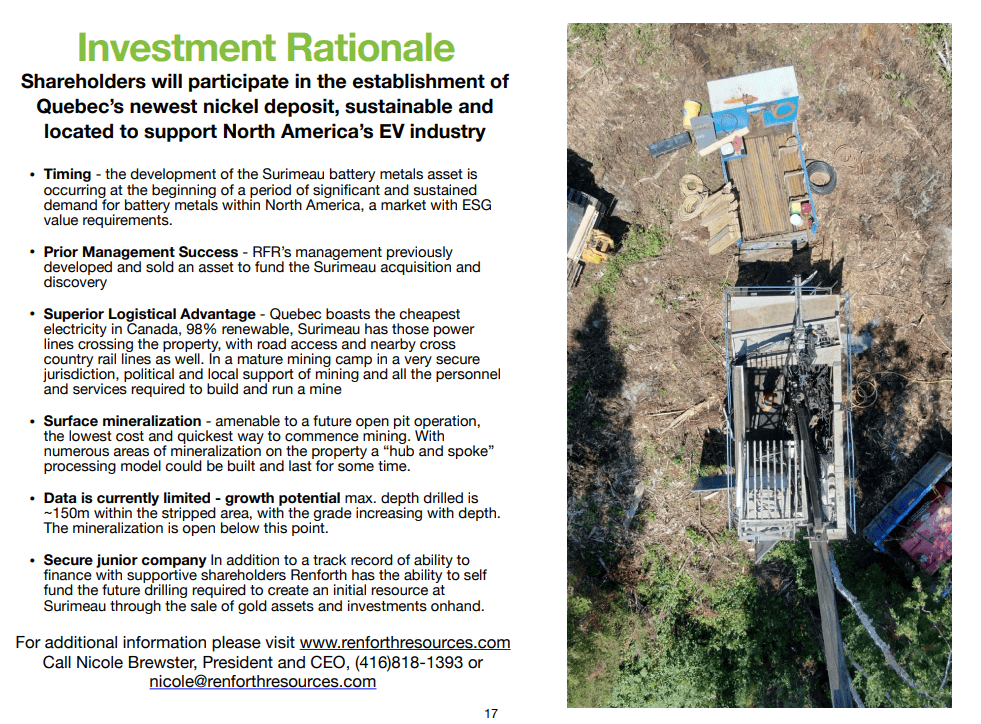 Renforth Resources (RFR) - Majors Interested in Their Battery Metals