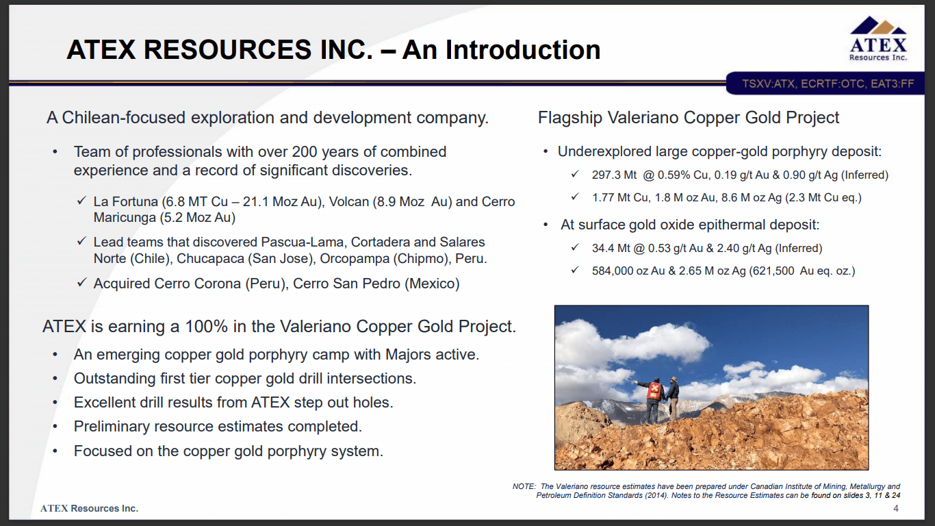 ATEX Resources (TSX-V: ATX) - Copper Drilling Starts Again in October