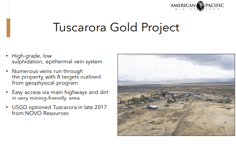 American Pacific Mining (USGD) - JV Model with Rio Tinto and Others