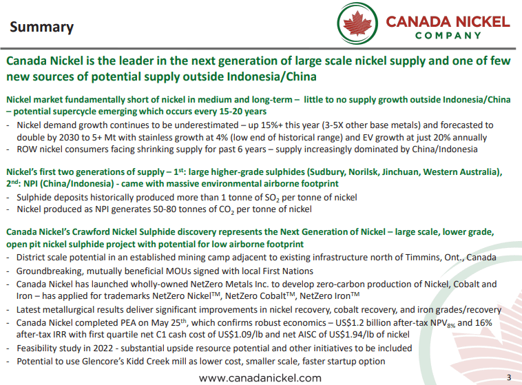 Canada Nickel (CNC) - World's Largest Carbon Credit Company?