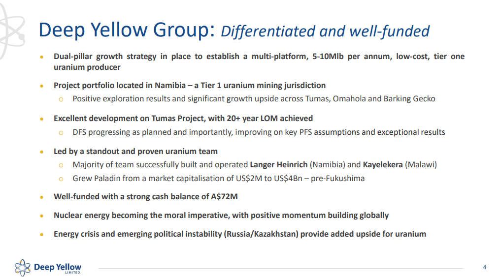 Deep Yellow (DYL) - The Next Uranium Producers Will Come from Africa
