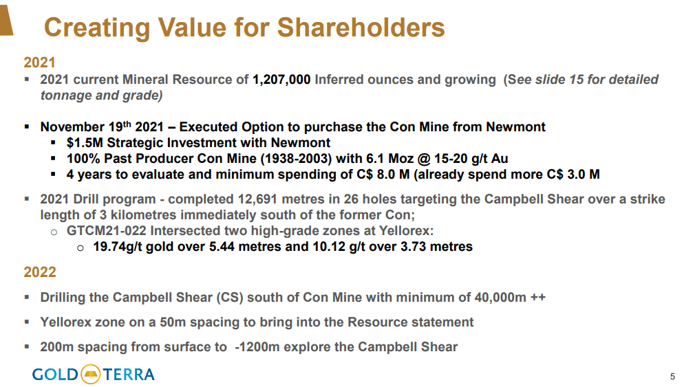 Gold Terra Resource Corp (YGT) - 4 Drill Rigs Imitates Detour Mine Plan