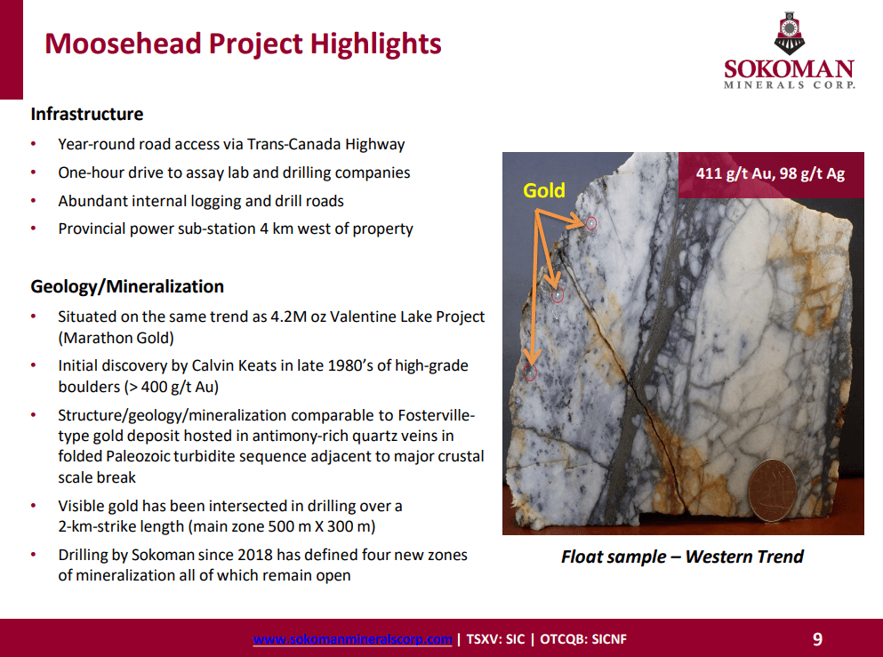 Sokoman Minerals (SIC) - Moosehead Drilling & Gold, Kraken Li Drilling in Q2