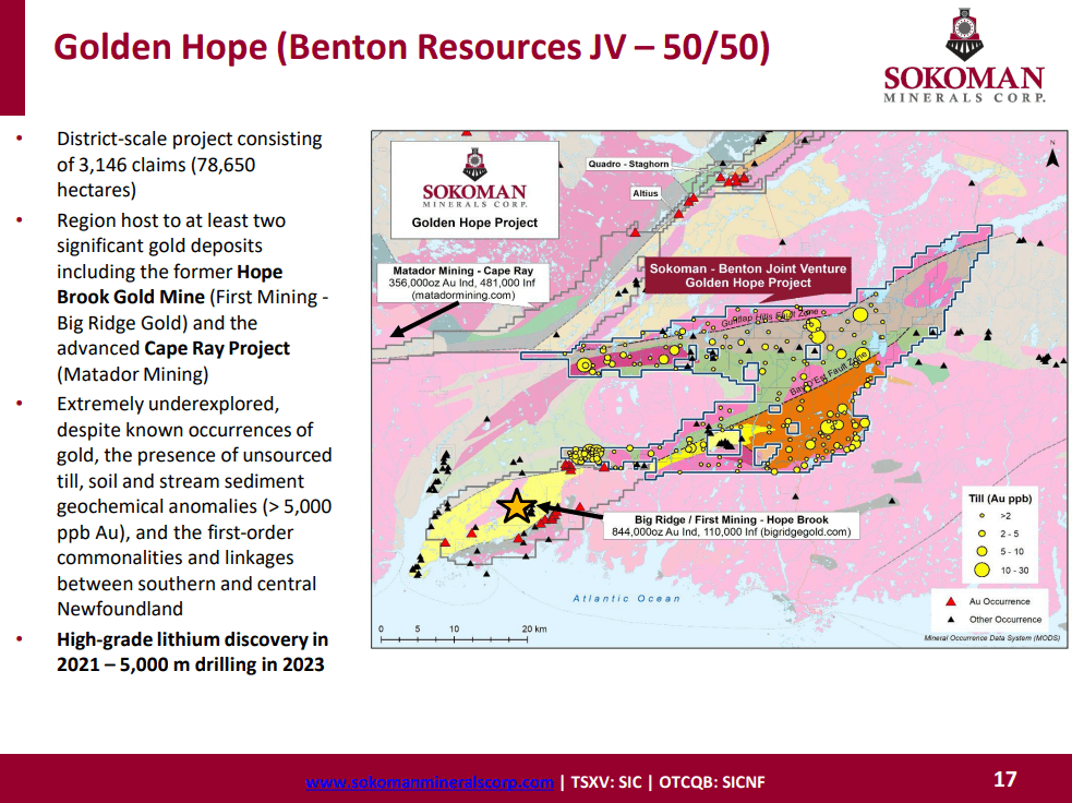 Sokoman Minerals (SIC) - Moosehead Drilling & Gold, Kraken Li Drilling in Q2