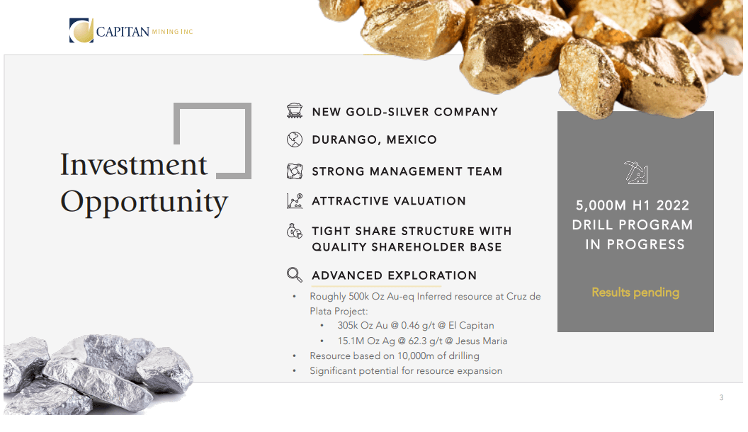 Capitan Mining (CAPT) - High-Grade Silver with Gold Oxide Kicker