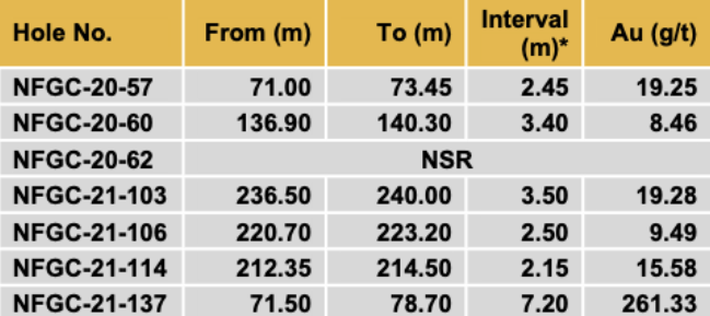 Figure 2: Drill Results Reported on 20 April 2021