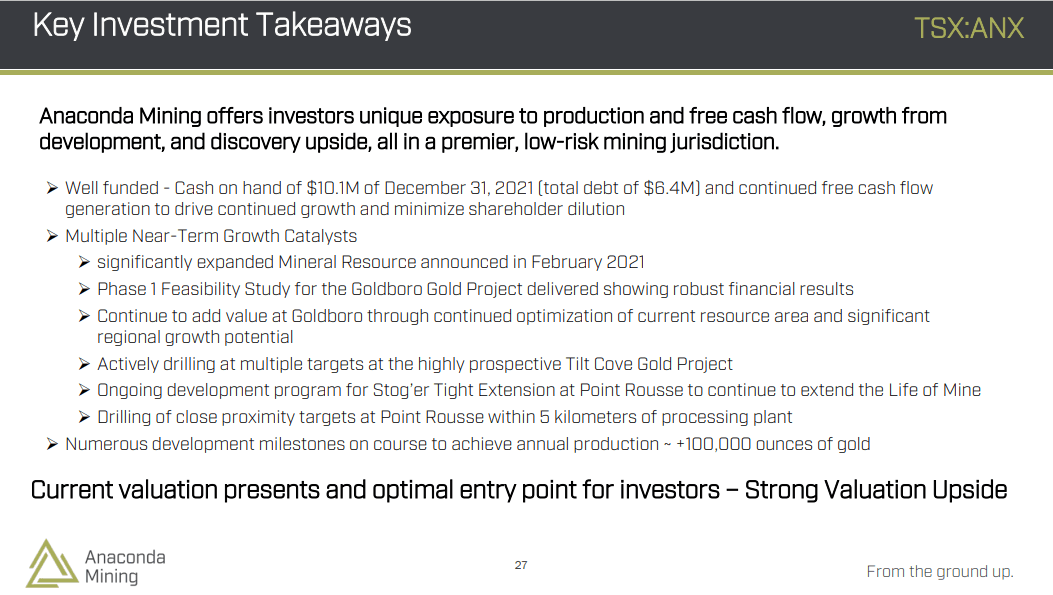 Anaconda Mining (ANX) - Highest Grade Undeveloped Open Pit Project
