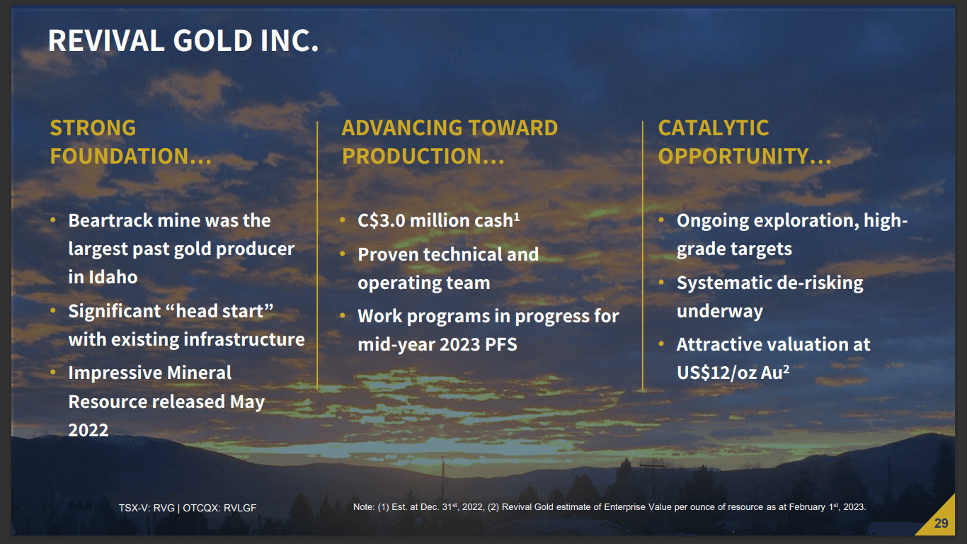 Revival Gold (RVG) - Outperforming Peers by De-Risking to PFS