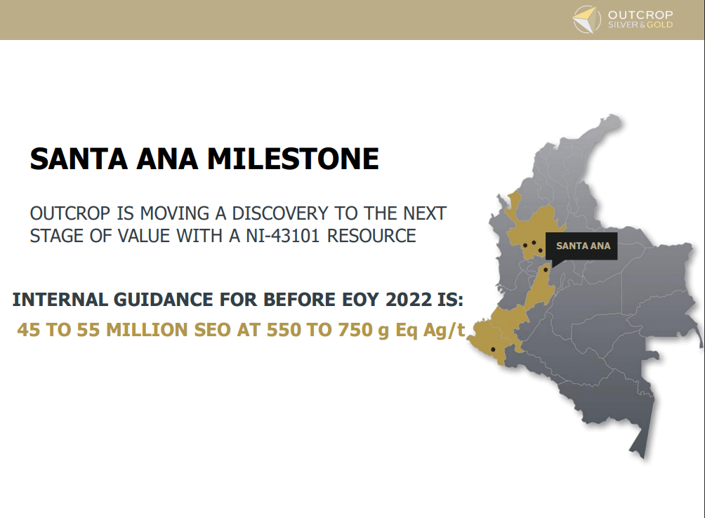Outcrop Silver & Gold (OCG)- High-Grade Silver Resource Out End 2022