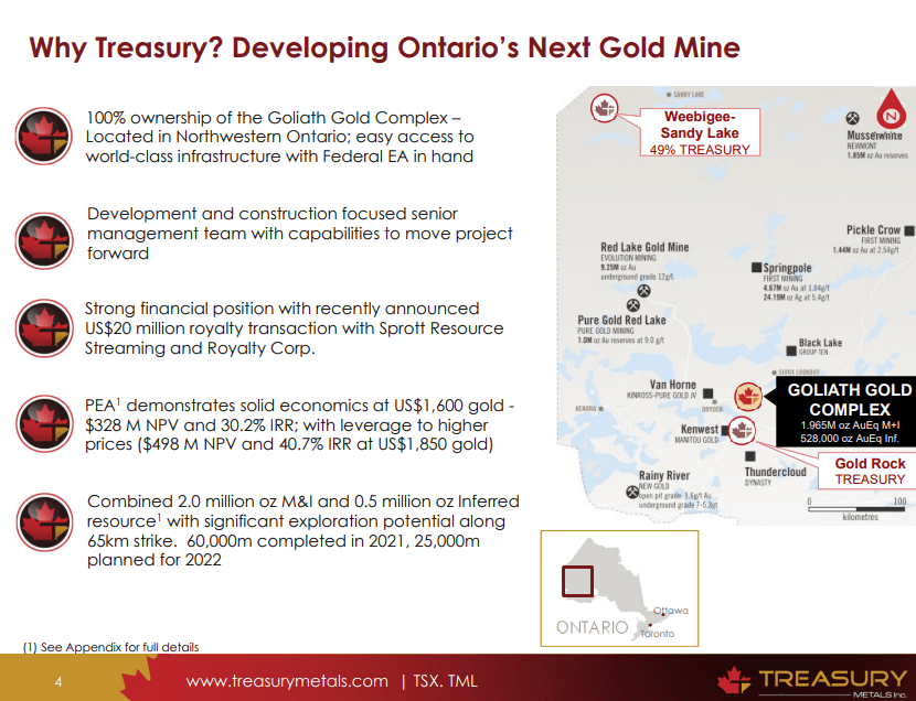 Treasury Metals (TSX: TML) - $20M Financed Through to Construction Decision