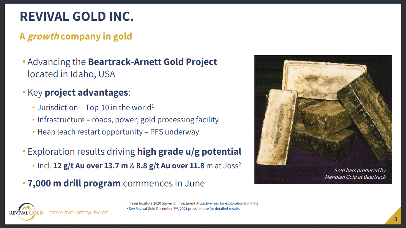Revival Gold (RVG) - Strong Fundamentals with 4Moz & PFS Due Shortly
