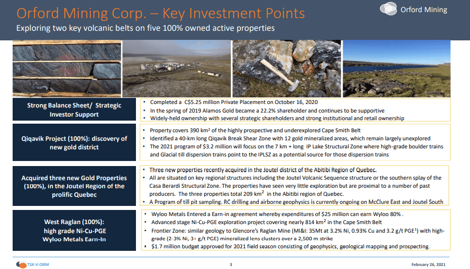 Orford Mining (ORM) - $25M Earn-In on Gold Belt with Nickel Kicker
