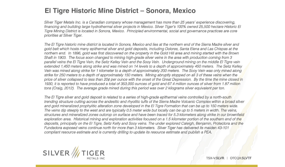 Silver Tiger Metals (SLVR) - New Discoveries with +6 Drills Turning