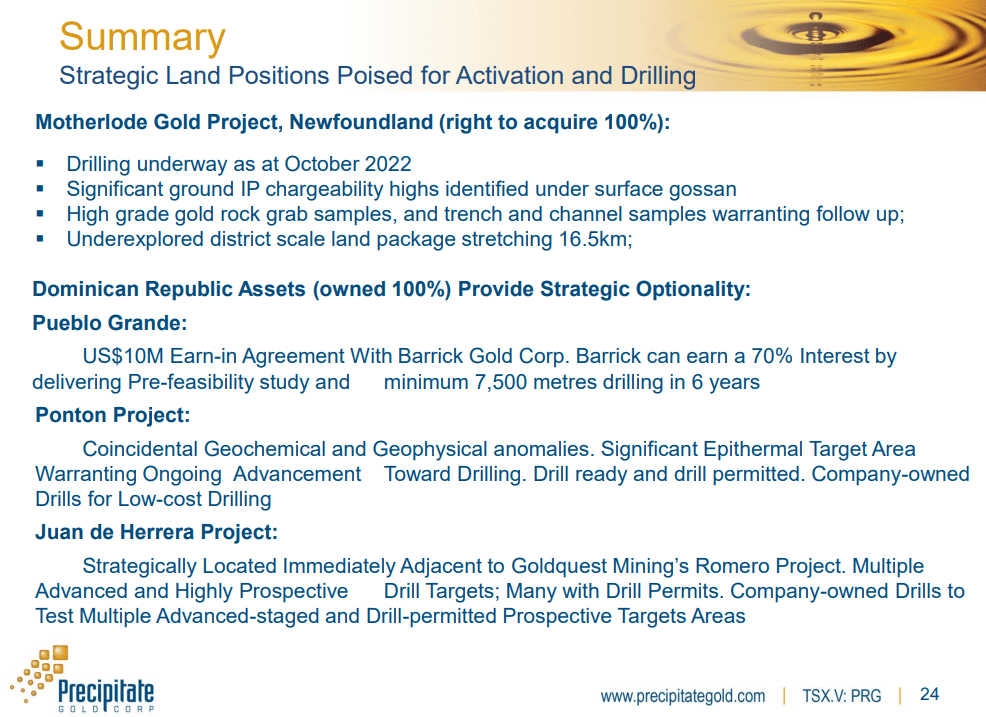 Precipitate Gold (TSX-V: PRG) - Newfoundland Exploration Funded for 2023