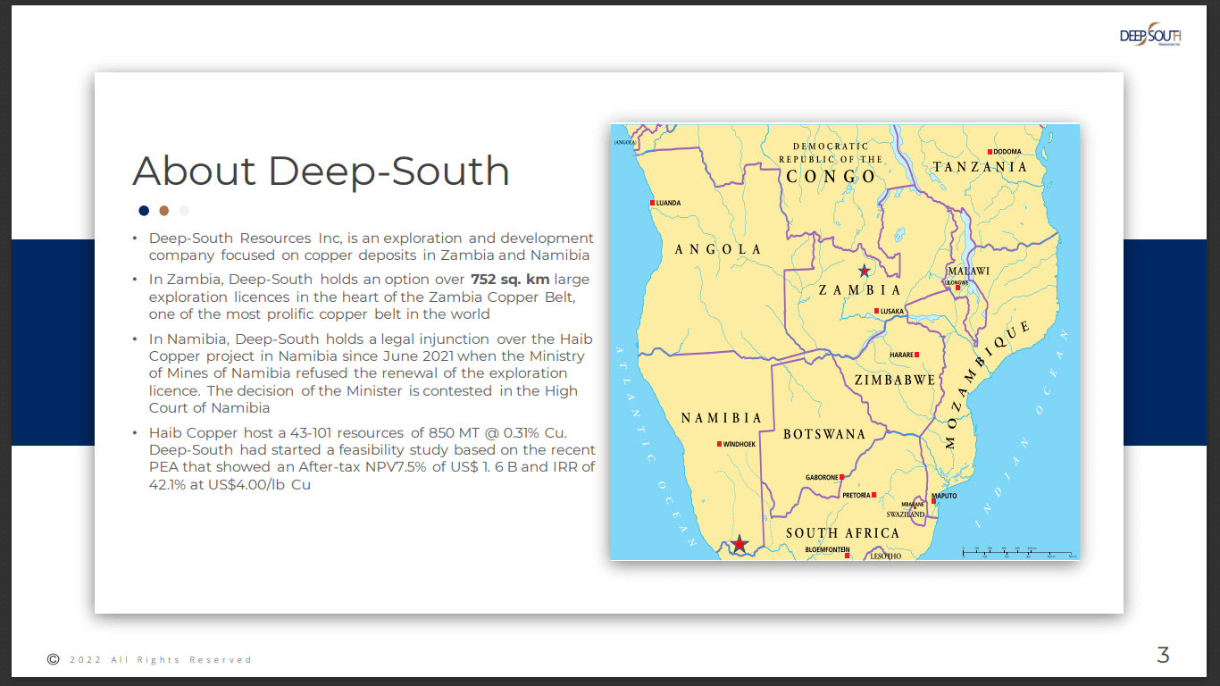 Deep-South Resources (DSM) - Legal Update & Zambian Schedule