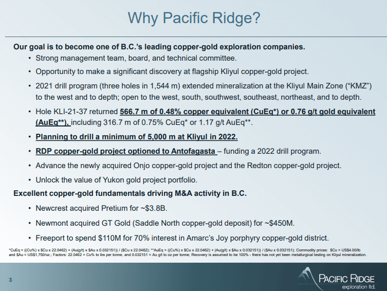 Pacific Ridge Exploration (PEX) - Gold Copper Porphyry in BC