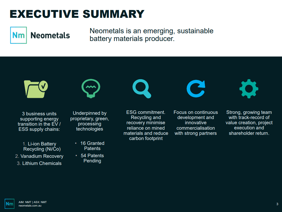 Neometals (ASX: NMT) - Seals 50/50 Battery Recycling JV with Multinational