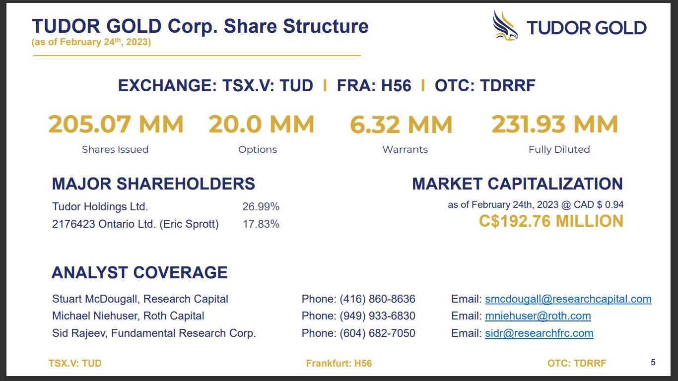 Tudor Gold (TUD) - Higher Grade Results Show Improved Understanding