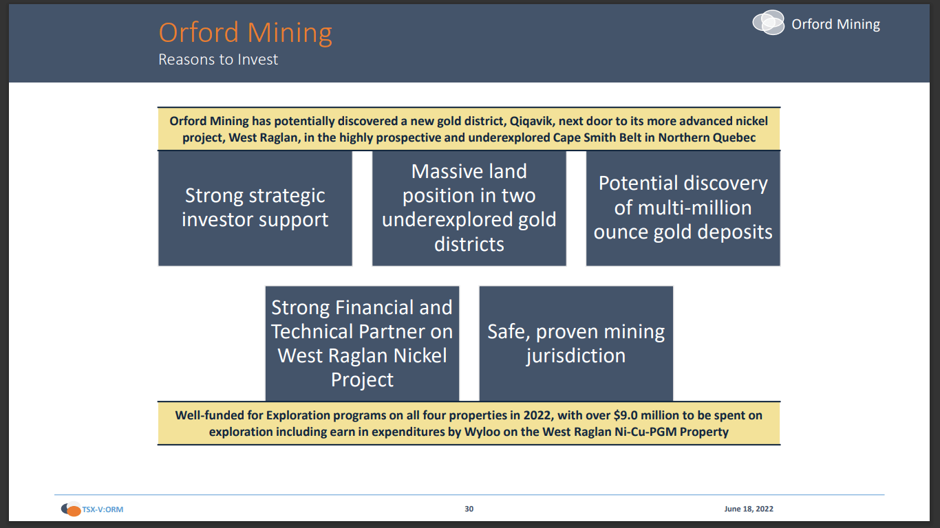 Orford Mining (TSX-V: ORM) - Gold Drilling Starts And Wyloo Spends Big on Nickel