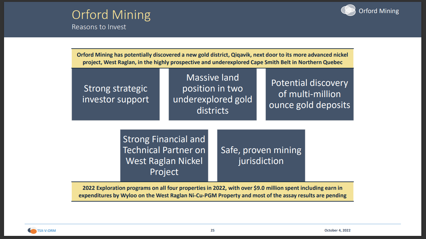 Orford Mining (TSX-V: ORM) - Explorer with Copper, Gold, Nickel & PGEs