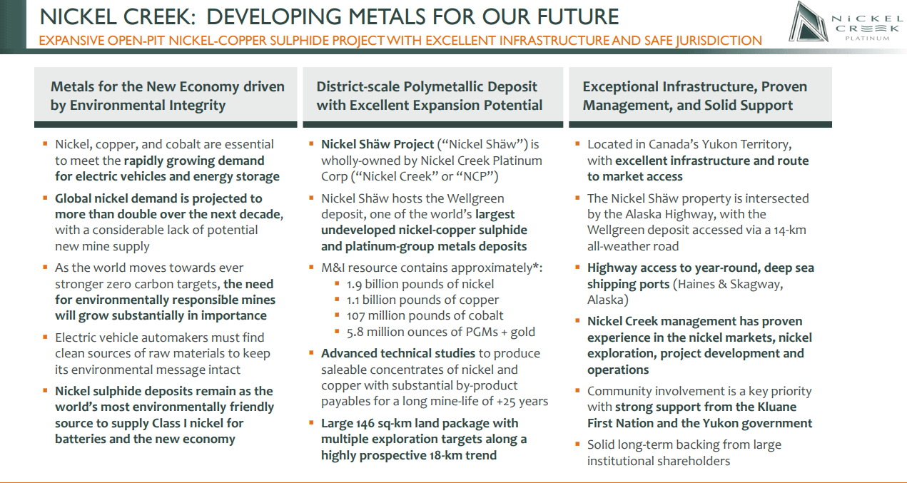 Nickel Creek Platinum (NCP) - PFS Needs to Demonstrate Scale