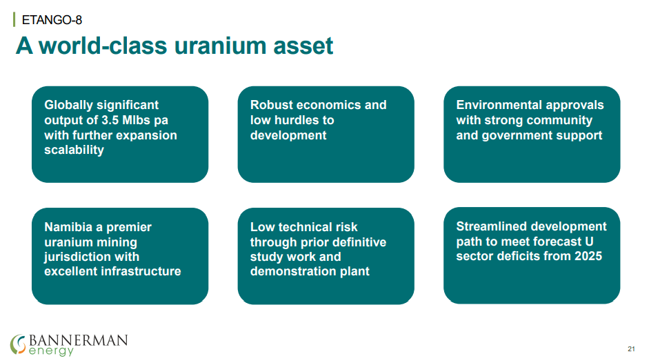 Bannerman Energy (BMN) - Top 10 Uranium Producer is Realistic Target